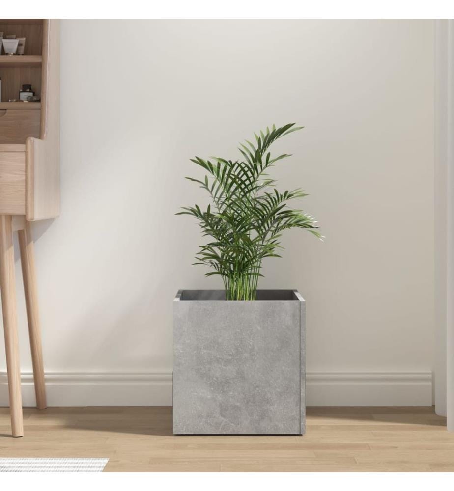 Jardinière Gris béton 40x40x40 cm Bois d'ingénierie