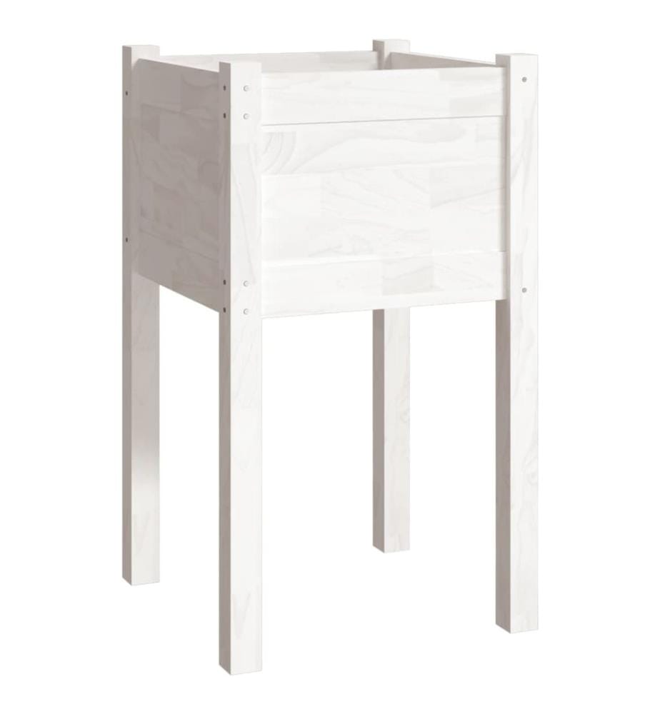 Jardinières d'extérieur 2 pcs Blanc 40x40x70 cm Bois de pin