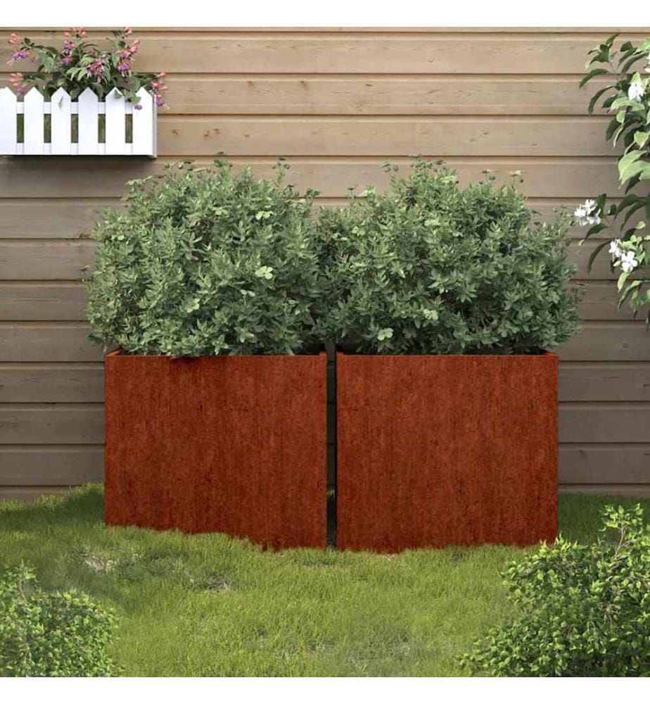 Jardinières 2 pcs 42x40x39 cm acier corten