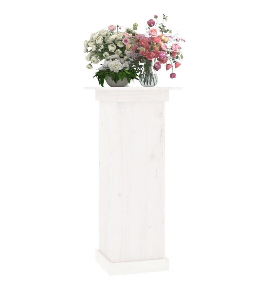 Support à fleurs Blanc 40x40x90 cm Bois de pin solide