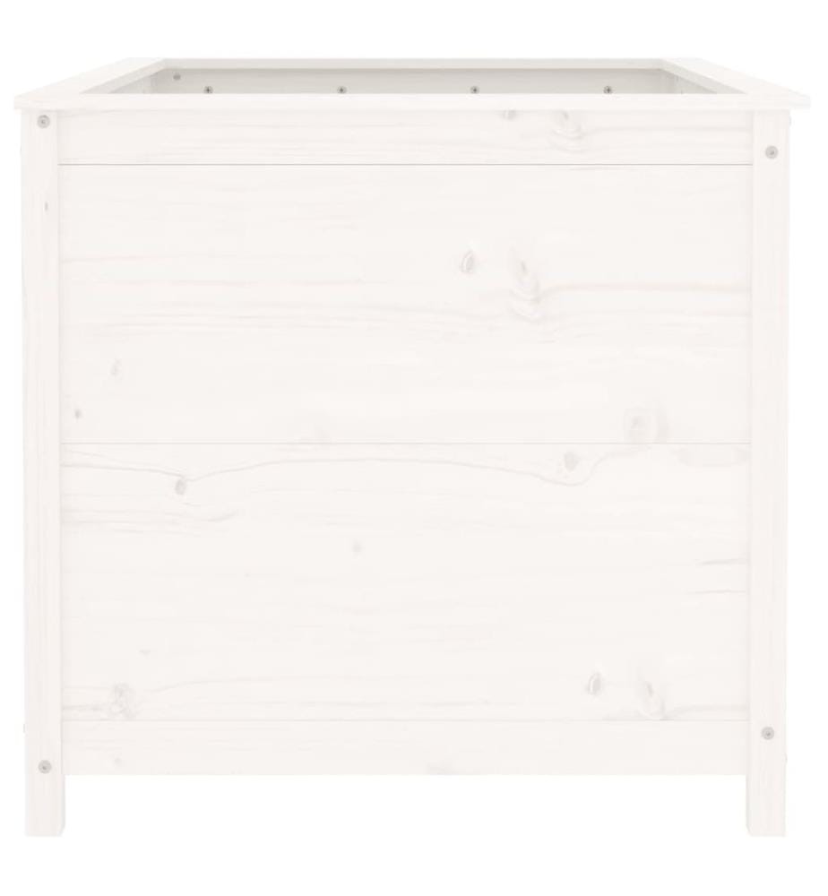 Hochbeet Weiss 119,5x82,5x78 cm Massivholz Kiefer