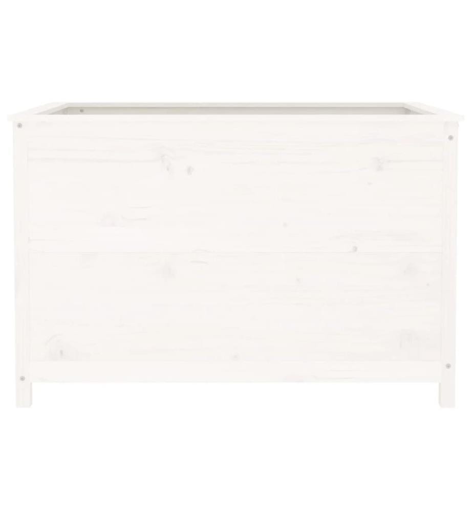 Hochbeet Weiss 119,5x82,5x78 cm Massivholz Kiefer