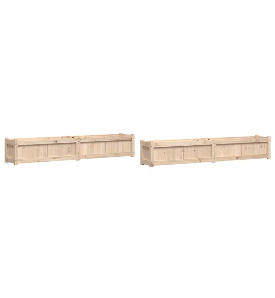 Jardinières 2 pcs bois de pin massif