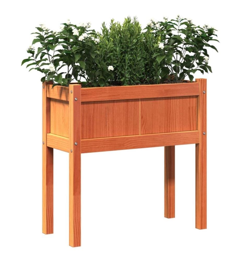 Jardinières et pieds cire marron 70x31x70 cm bois de pin massif
