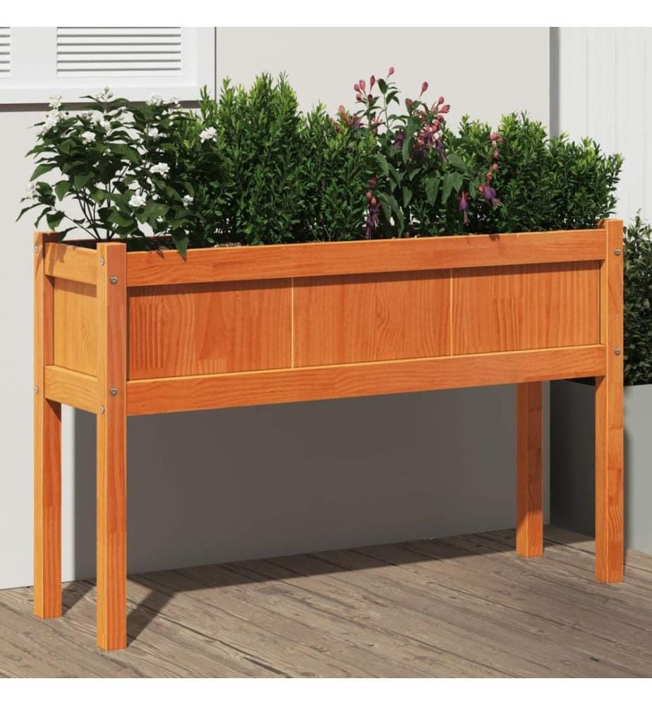 Jardinières avec pieds et pieds 110x31x70 cm bois de pin massif