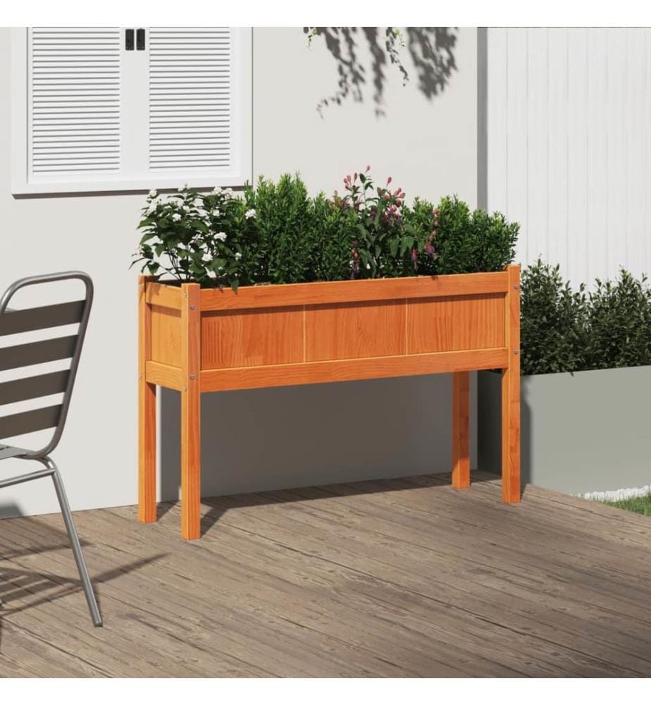 Jardinières avec pieds et pieds 110x31x70 cm bois de pin massif