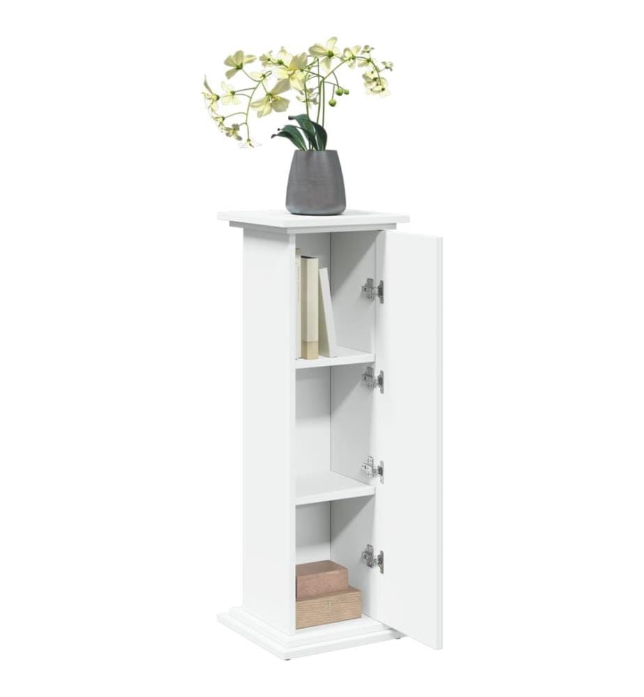 Piédestal avec rangement blanc 31x30x90 cm bois d'ingénierie