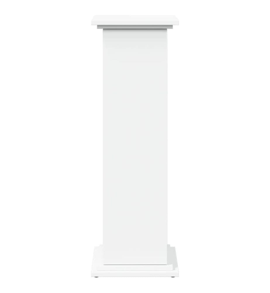 Piédestal avec rangement blanc 31x30x90 cm bois d'ingénierie