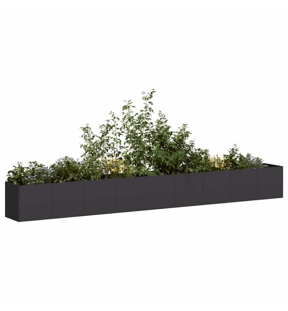 Jardinière noir 360x40x40 cm acier laminé à froid
