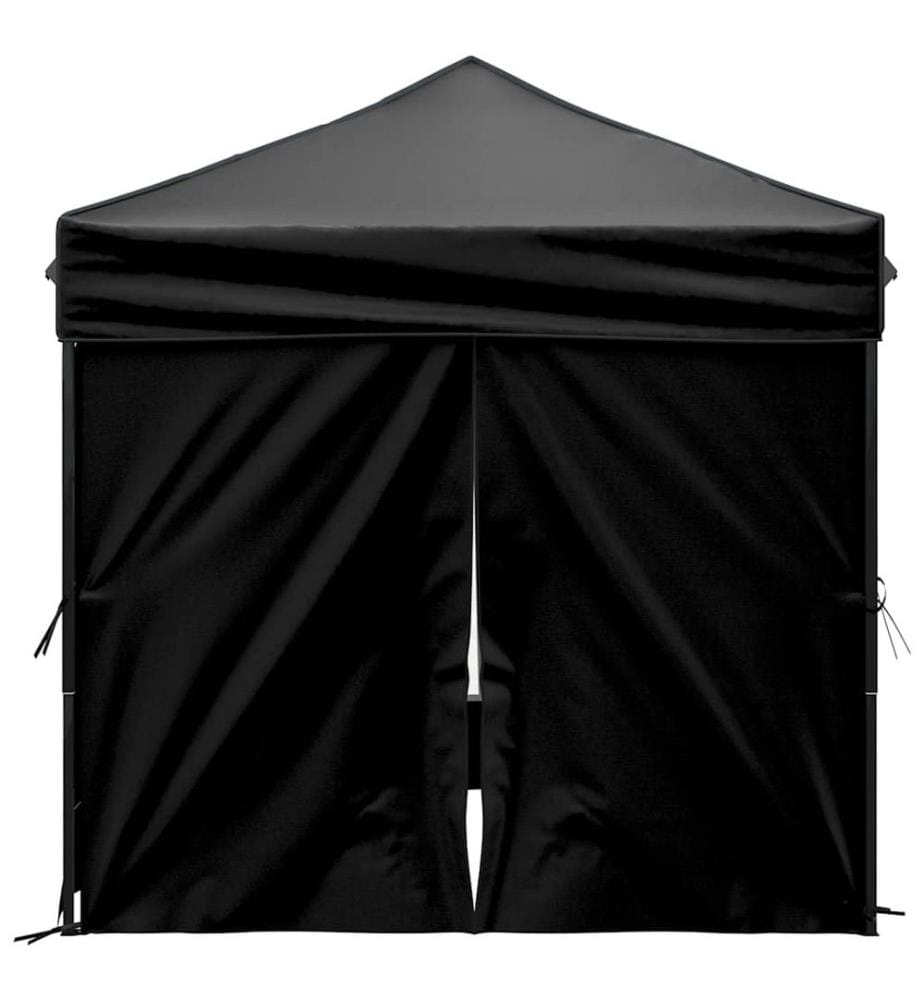 Tente de réception pliable avec parois Noir 2x2 m