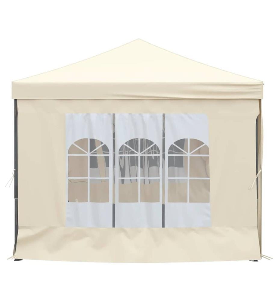 Tente de réception pliable avec parois Crème 3x6 m