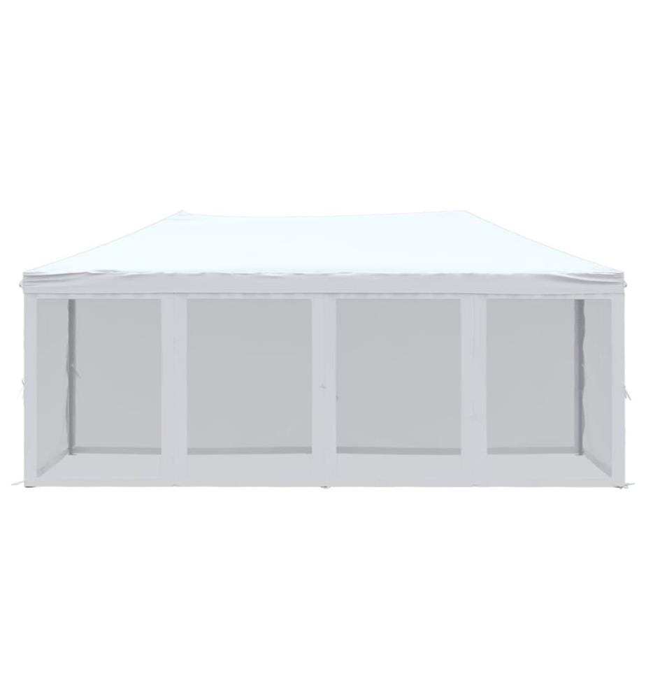 Partyzelt Faltbar mit Seitenwänden Weiss 3x6 m