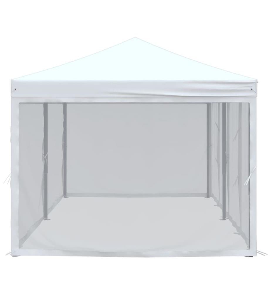 Partyzelt Faltbar mit Seitenwänden Weiss 3x6 m