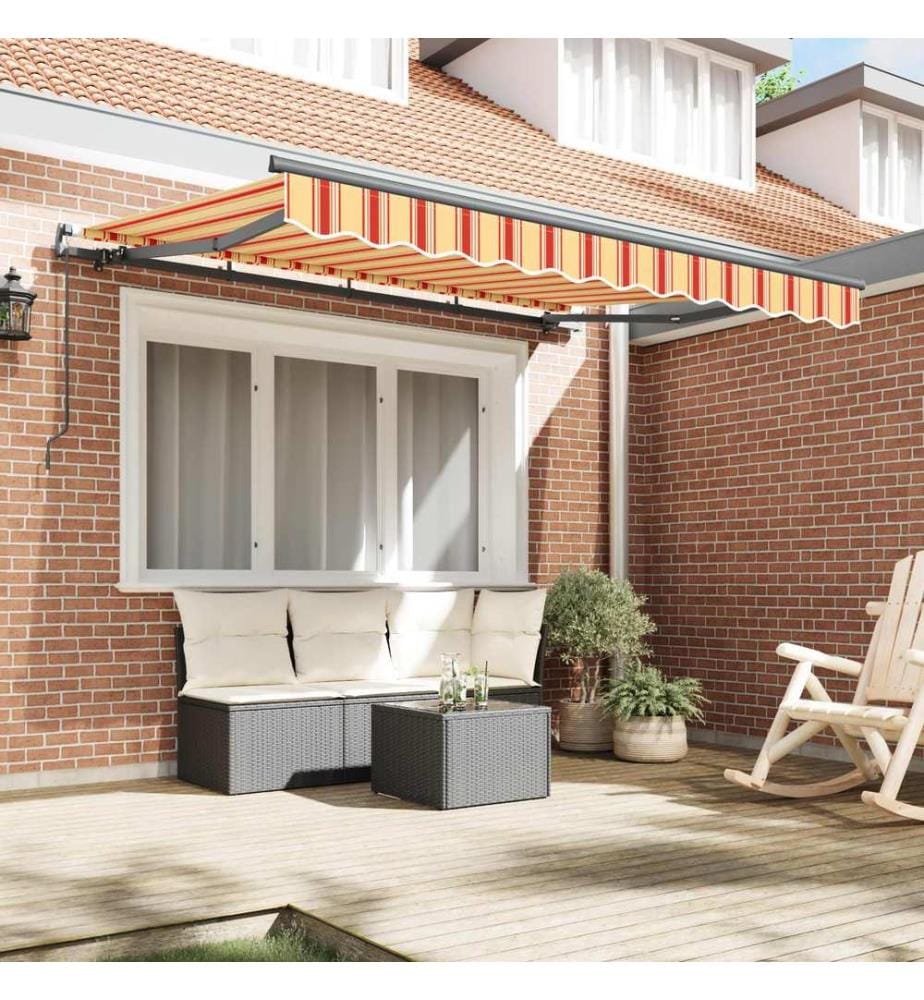 Auvent Rétractable Jaune 350 x 200 cm tissu