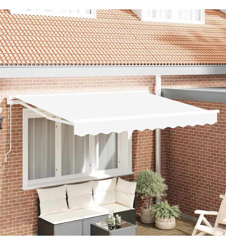 Cadre d'auvent Blanc 350 x 200 cm Polyester avec revêtement PU
