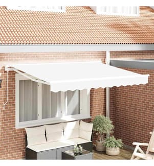 Cadre d'auvent Blanc 350 x 200 cm Polyester avec revêtement PU