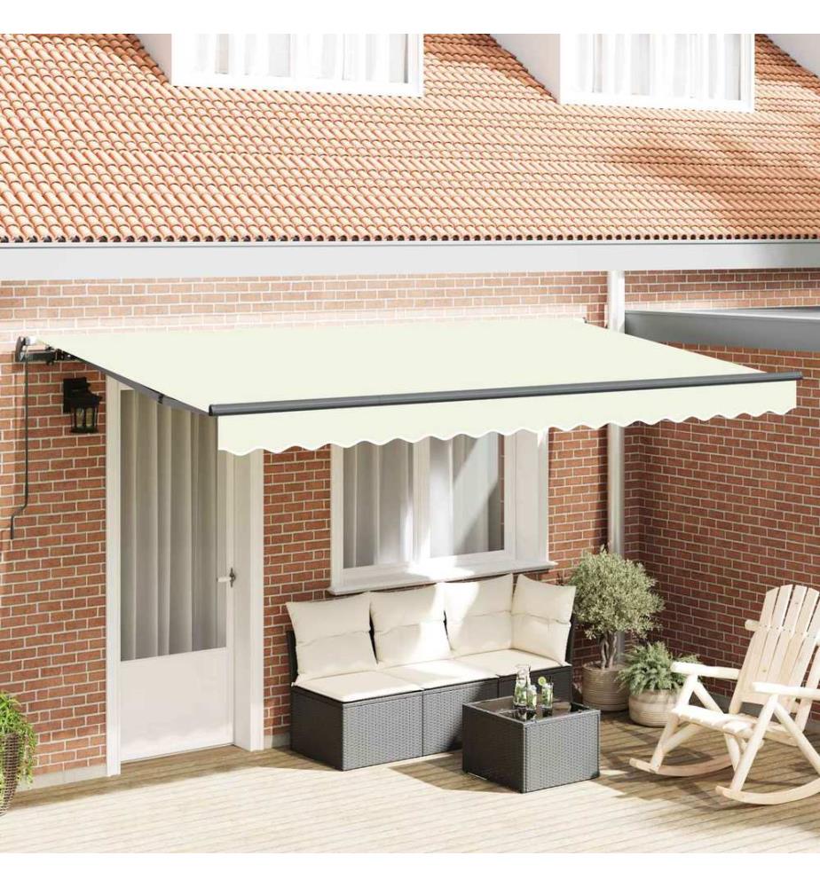 Auvent Rétractable Crème 400 x 200 cm tissu