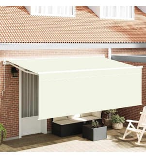 Auvent Rétractable Crème 400 x 200 cm Polyester et Aluminium