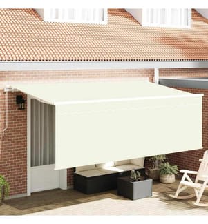 Auvent Rétractable Crème 400 x 200 cm Polyester et Aluminium