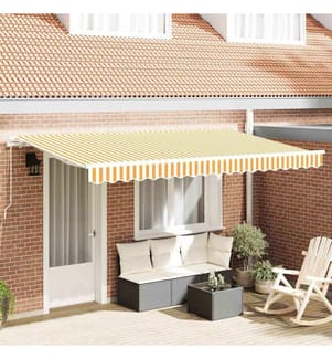 Auvent Rétractable Jaune 400 x 200 cm tissu