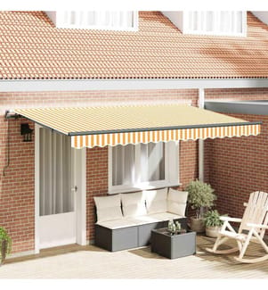 Auvent Rétractable Jaune 400 x 200 cm tissu