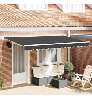 Auvent Rétractable Anthracite 400 x 200 cm tissu