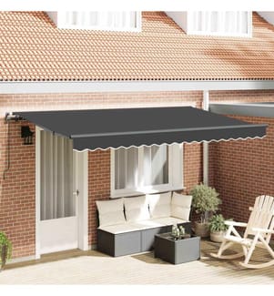 Auvent Rétractable Anthracite 400 x 200 cm tissu