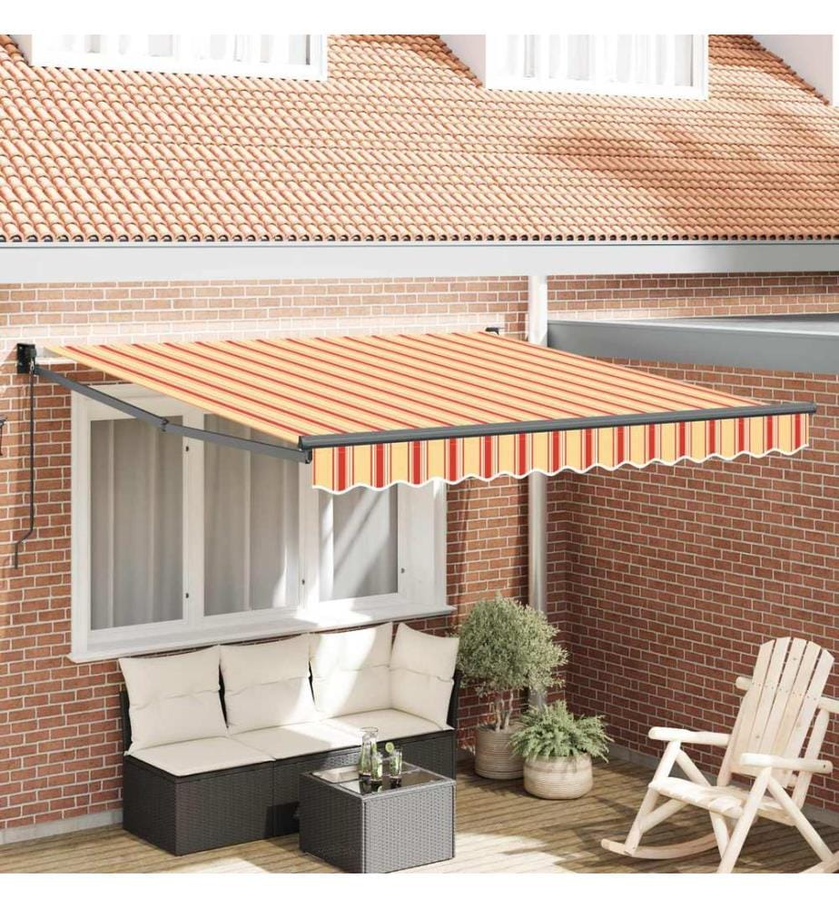 Auvent rétractable Jaune et Orange 300 x 250 cm