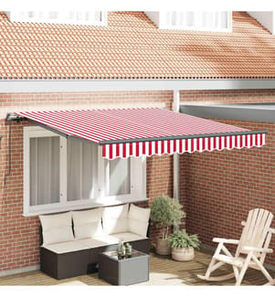 Auvent rétractable Rouge et Blanc 300 x 250 cm