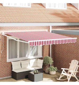 Auvent rétractable Rouge et Blanc 300 x 250 cm