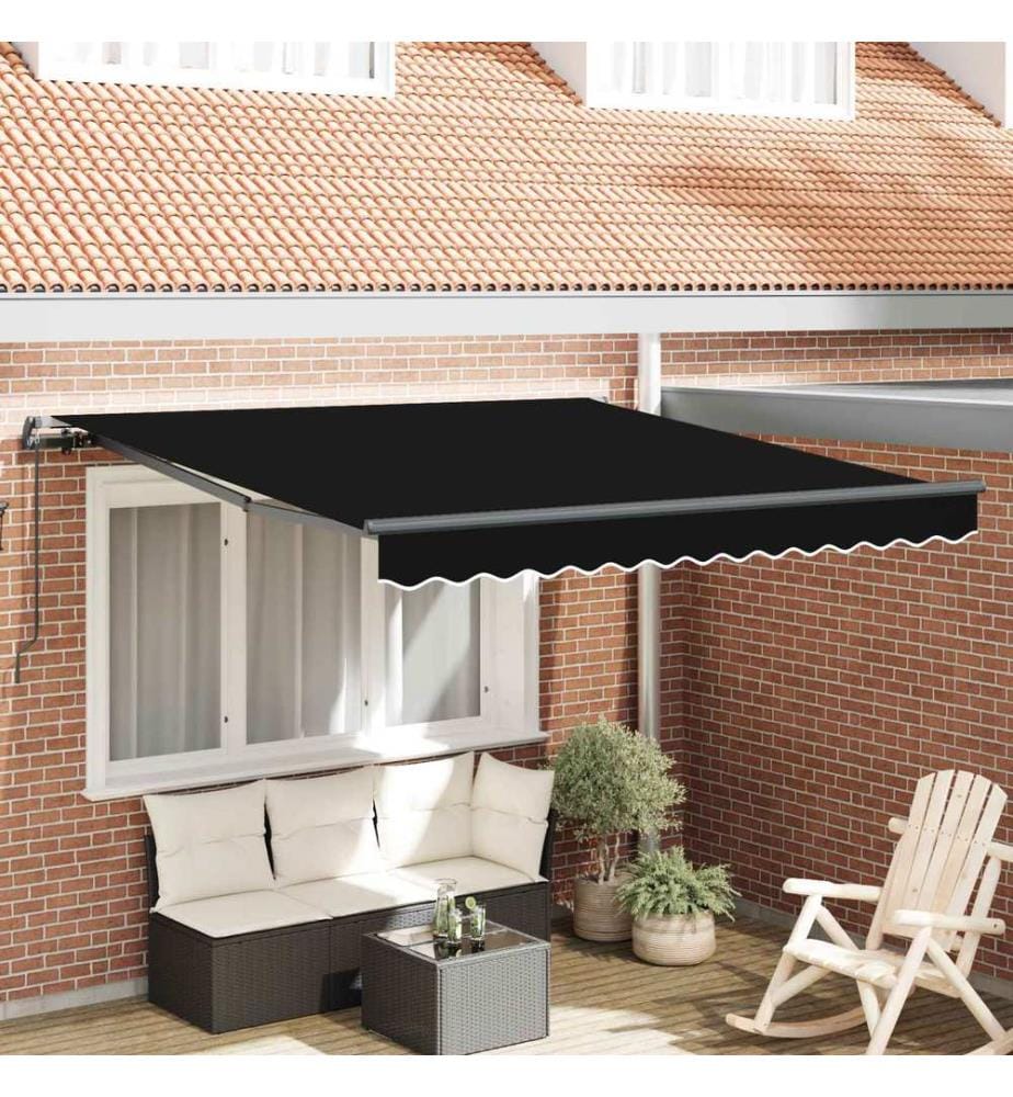 Ausziehbare Markise Schwarz 300 x 250 cm