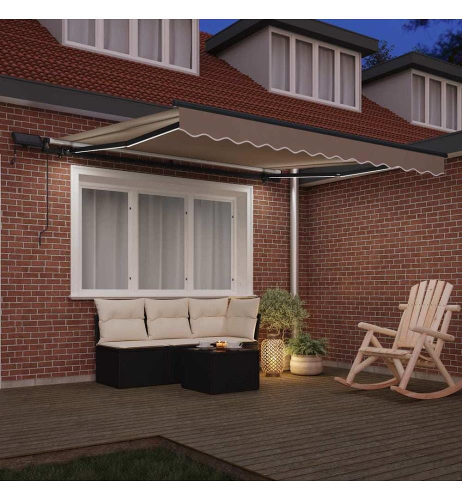 Ausziehbare Markise Beige 300 x 250 cm Stoff und Aluminium