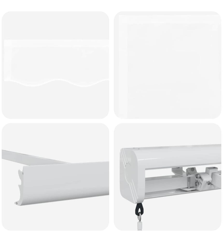 Ausziehbare Markise Weiss 300 x 250 cm Leinen und Aluminium