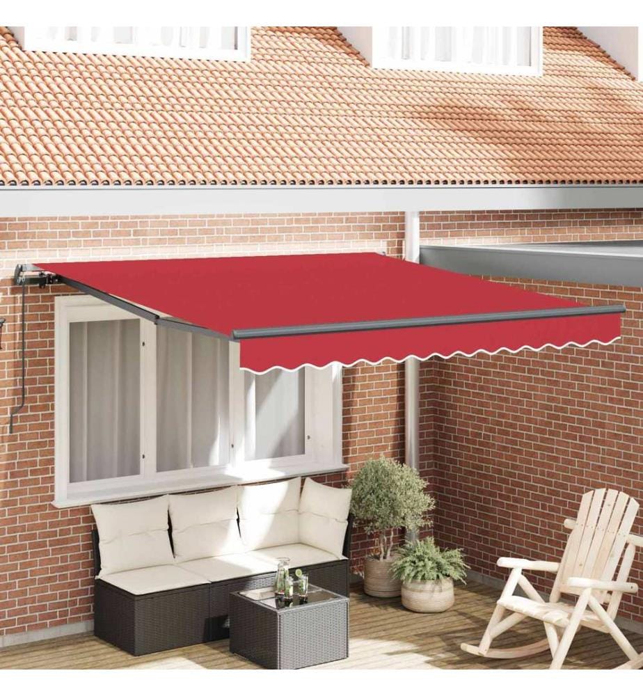 Ausziehbare Markise Rot 300 x 250 cm Polyester und Aluminium