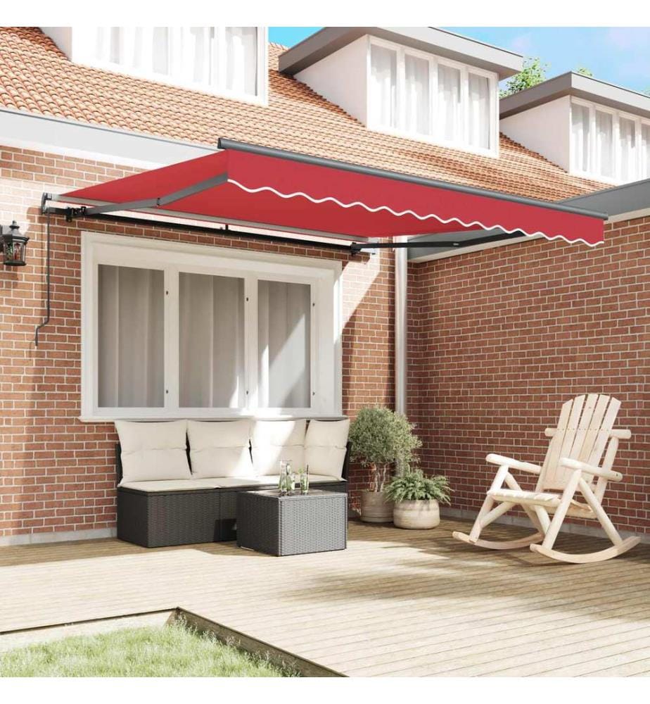 Ausziehbare Markise Rot 300 x 250 cm Polyester und Aluminium
