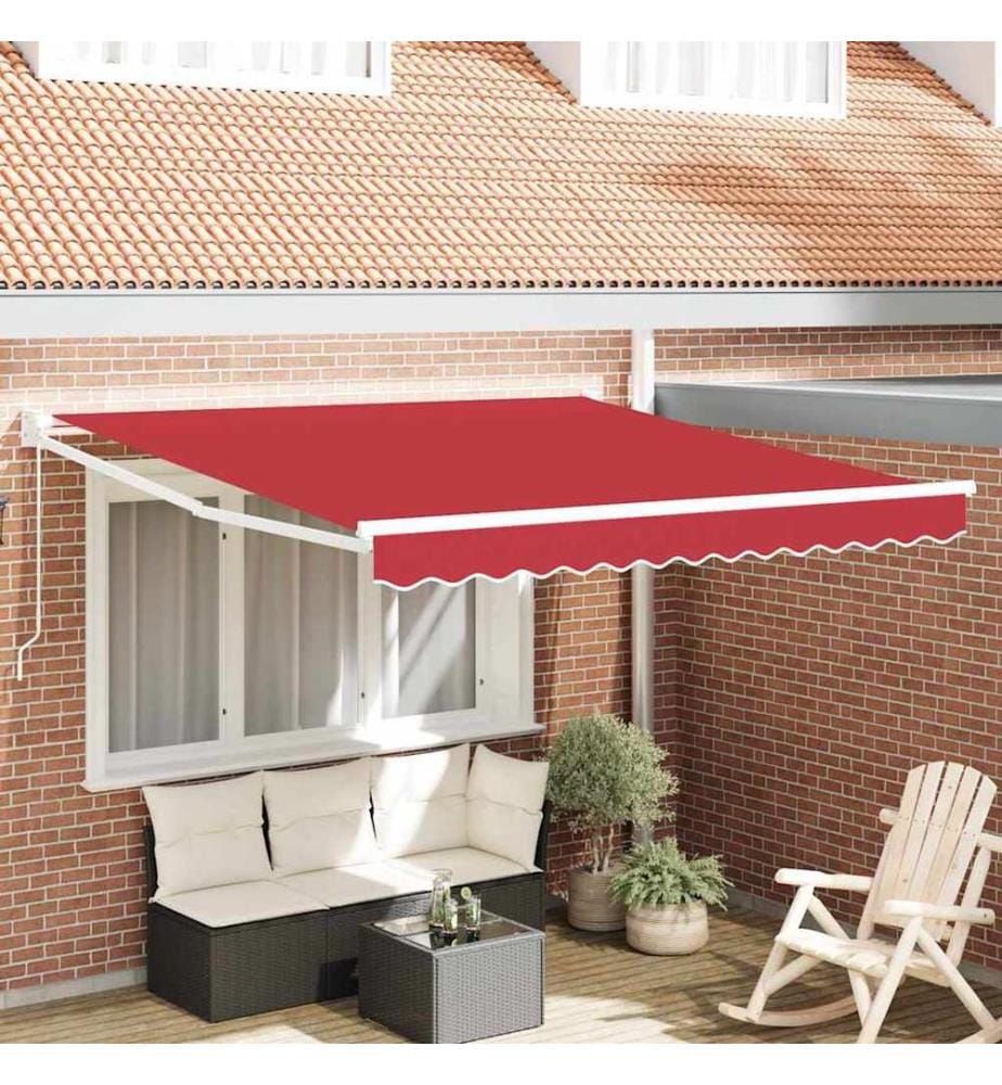 Auvent rétractable Rouge 300 x 250 cm