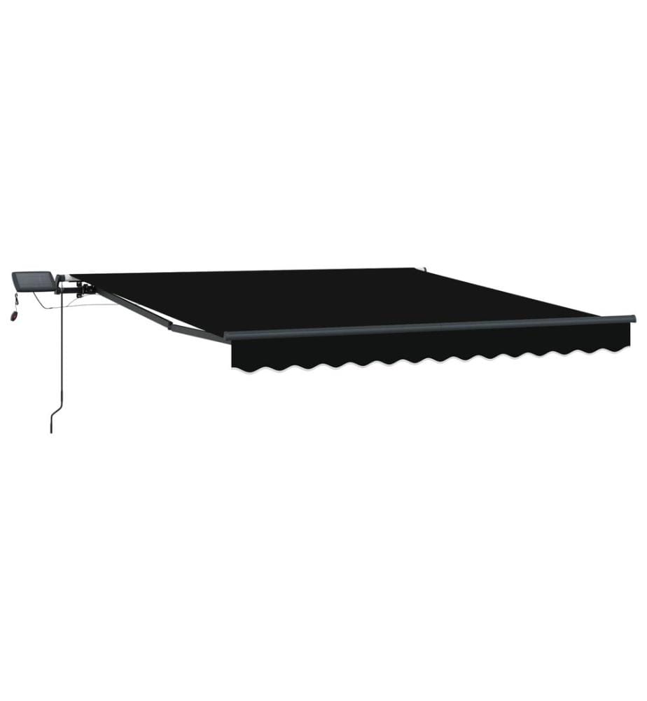 Ausziehbare Markise Schwarz 350 x 250 cm Stoff und Aluminium
