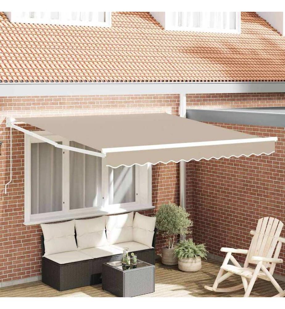 Auvent rétractable Beige 350 x 250 cm