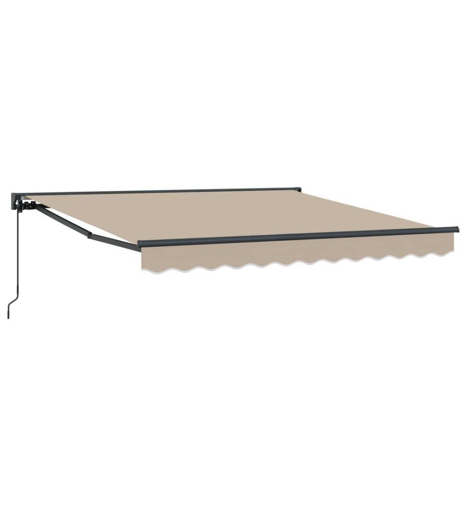 Cadre d'auvent Beige 350 x 250 cm Polyester avec revêtement PU
