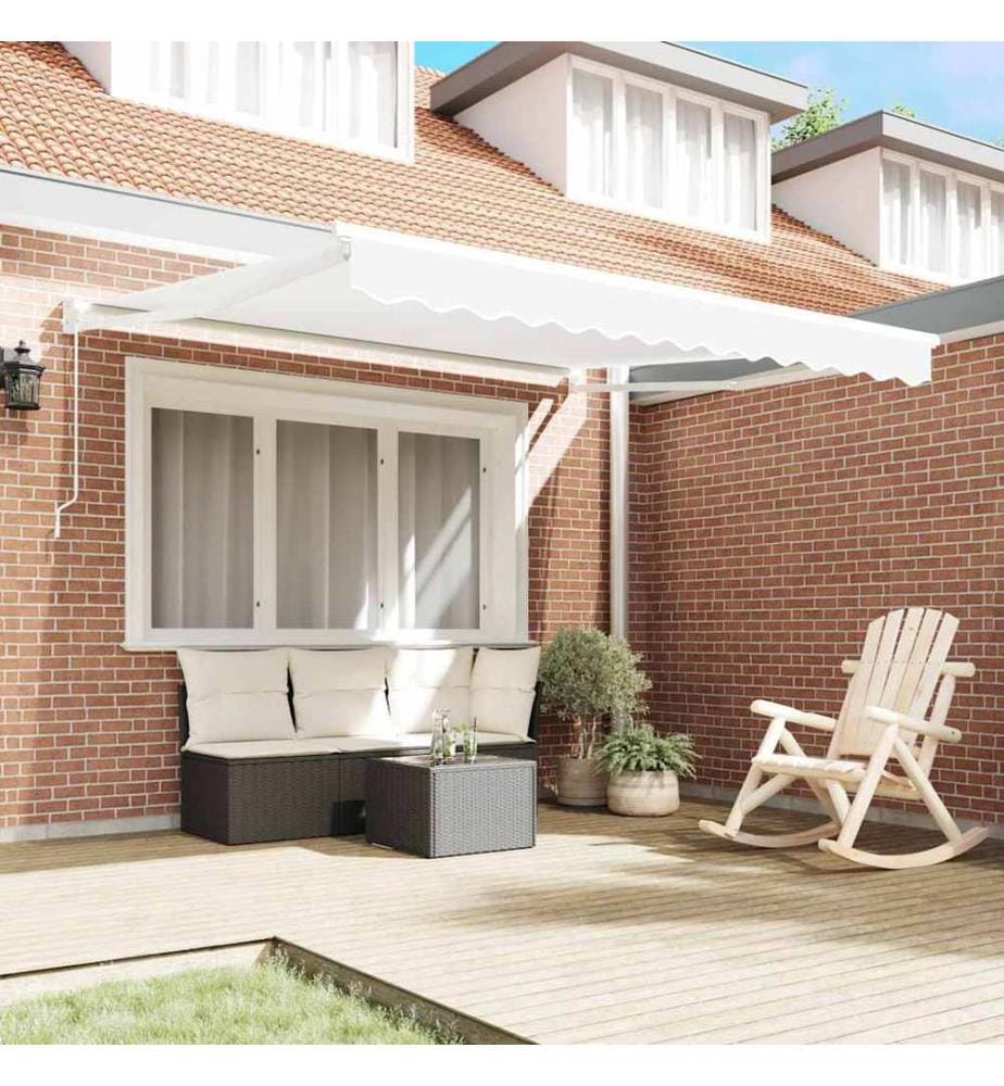 Auvent rétractable Blanc 350 x 250 cm