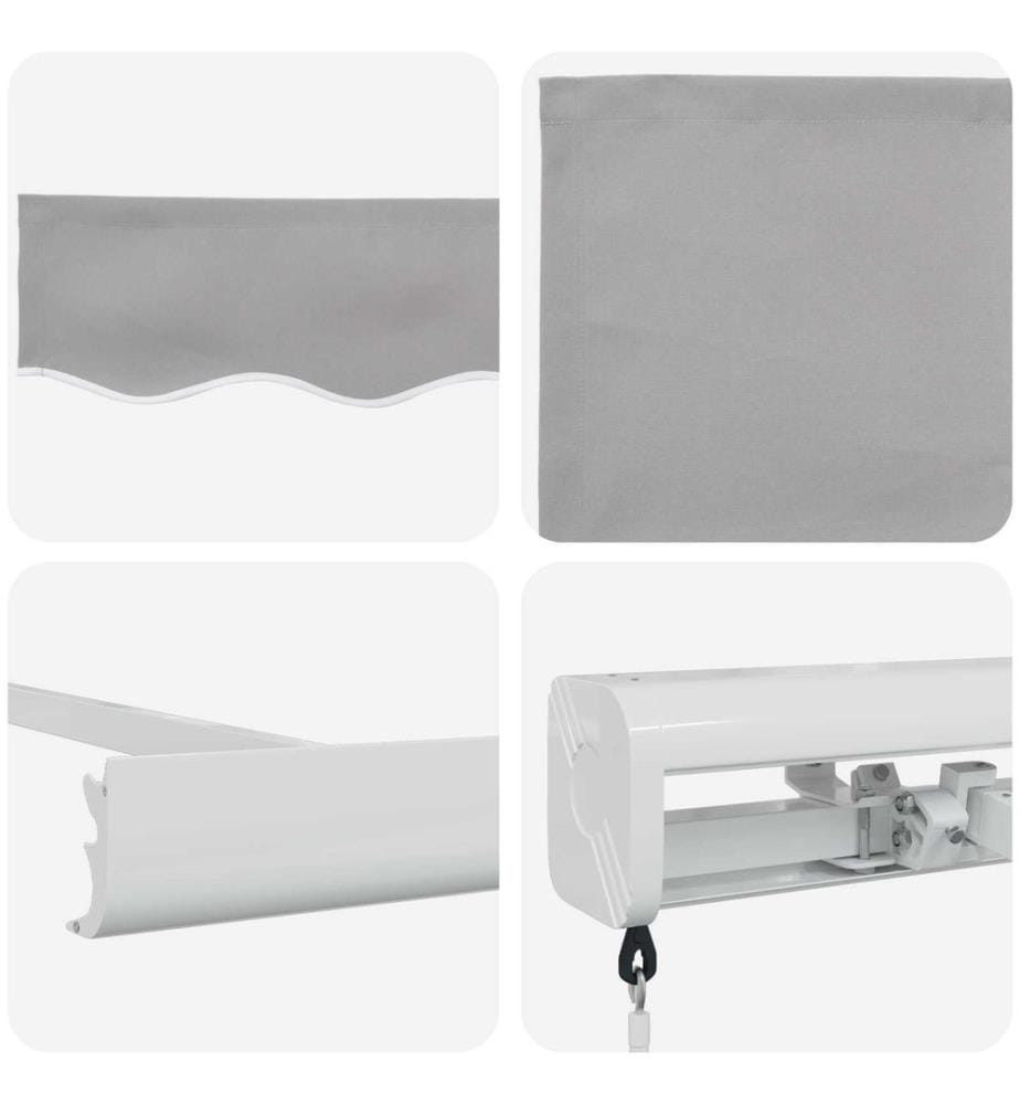 Auvent rétractable Gris clair 350 x 250 cm Toile et Aluminium