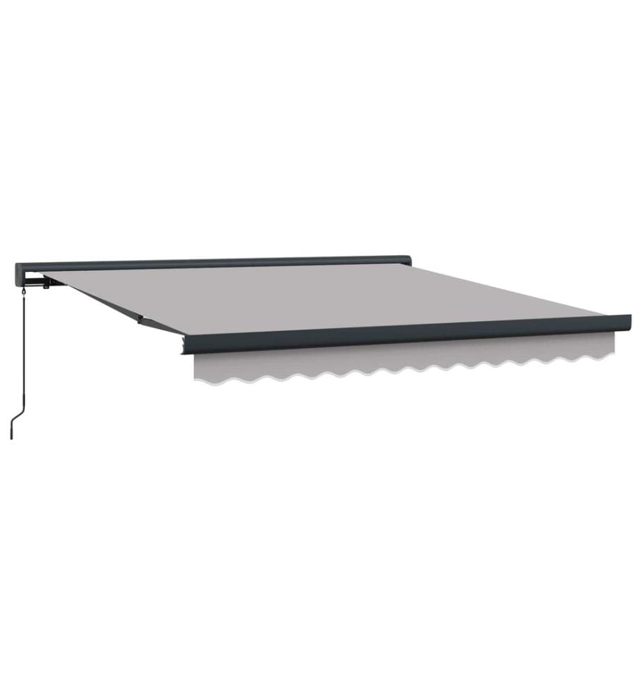 Auvent rétractable Gris clair 350 x 250 cm Toile et Aluminium