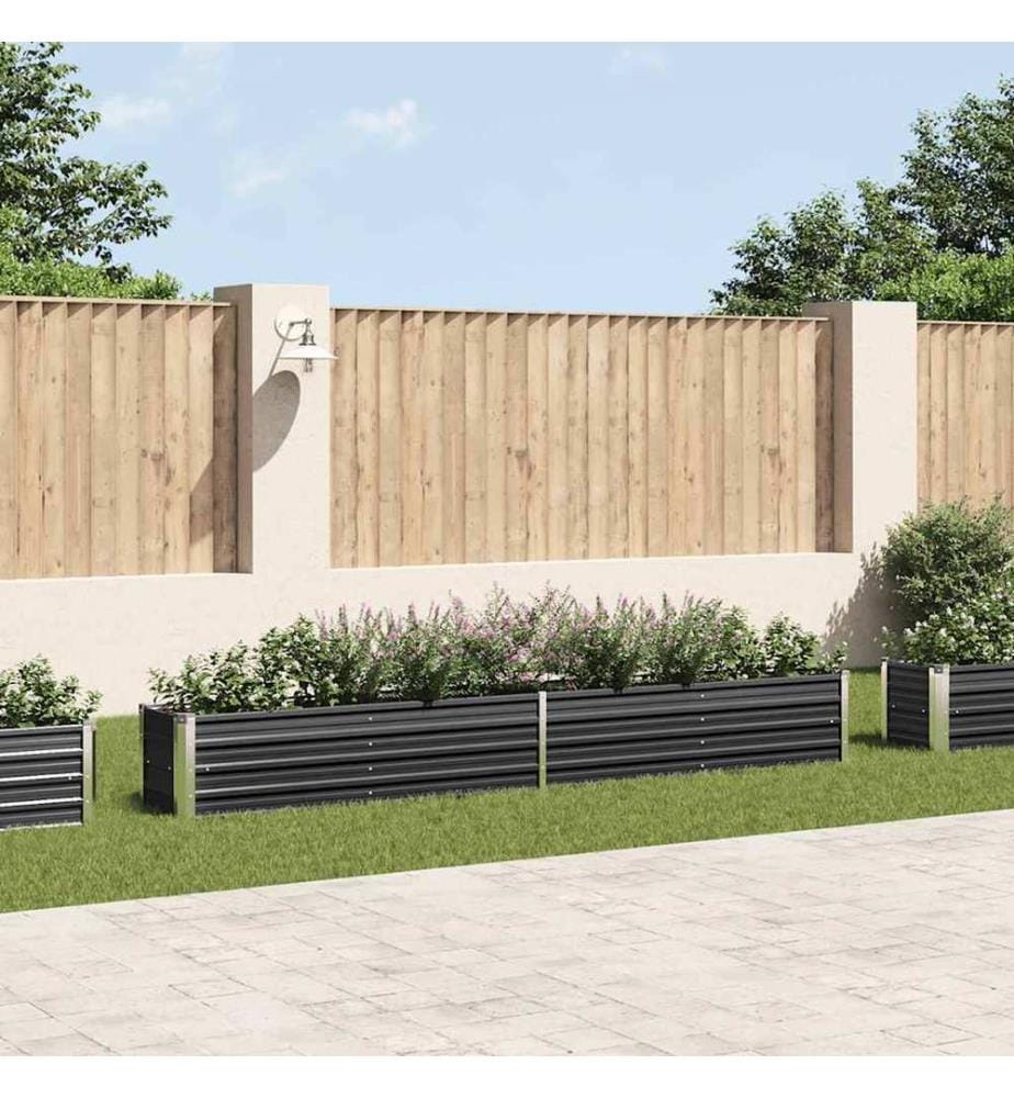 Lit surélevé de jardin Acier galvanisé 320x40x45 cm Anthracite