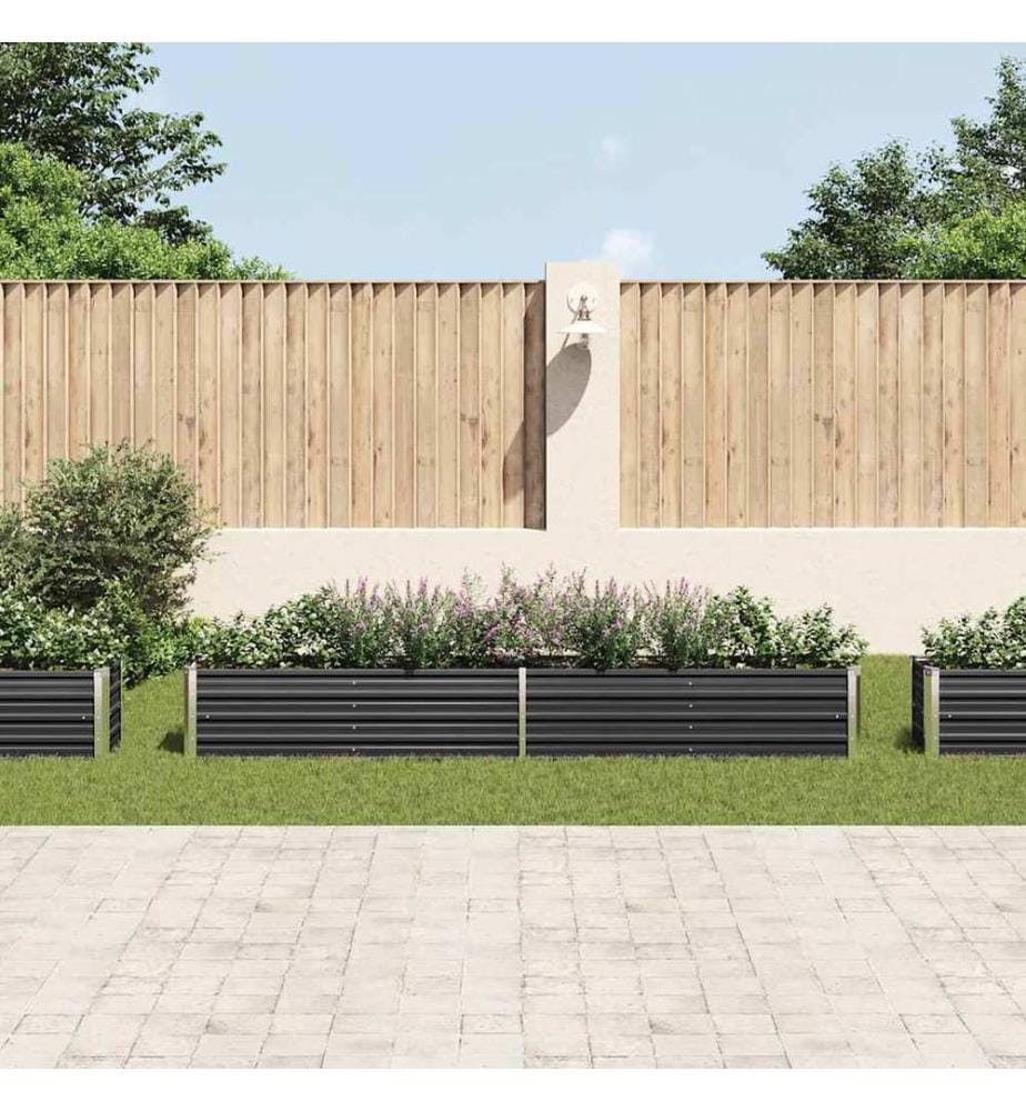 Lit surélevé de jardin Acier galvanisé 320x40x45 cm Anthracite