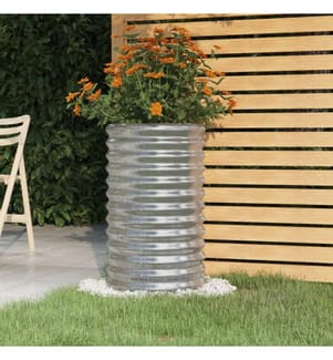 Jardinière de jardin Acier galvanisé 40x40x68 cm Argenté