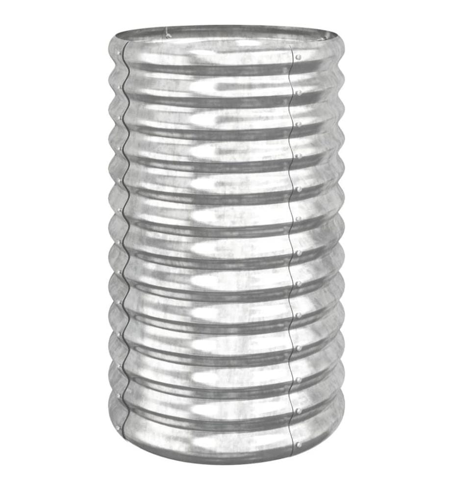 Jardinière de jardin Acier galvanisé 40x40x68 cm Argenté