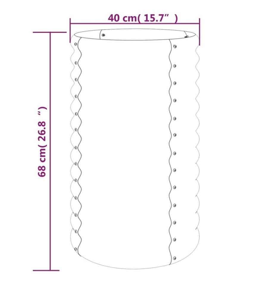 Jardinière de jardin Acier galvanisé 40x40x68 cm Argenté