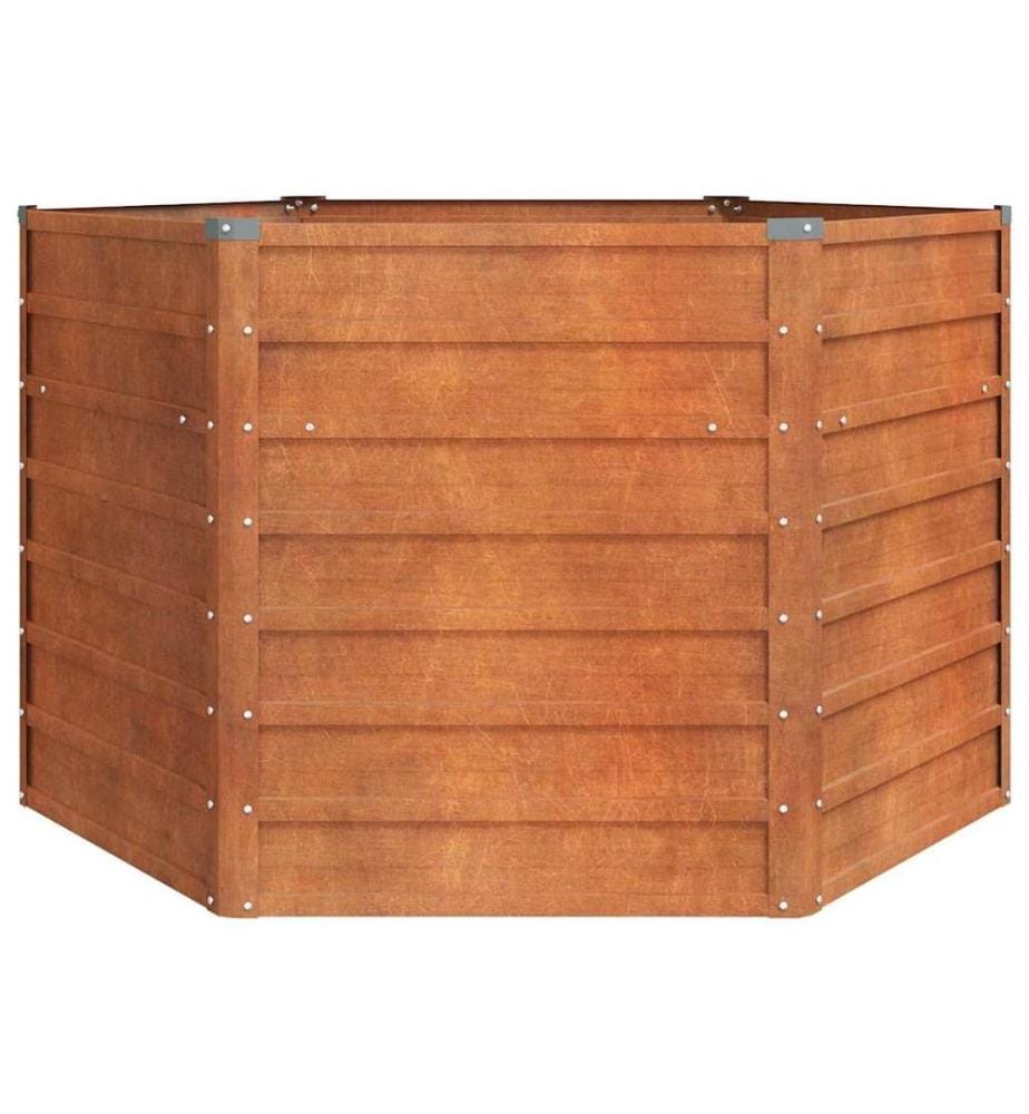 Lit surélevé de jardin rouillé 129x129x77 cm acier corten