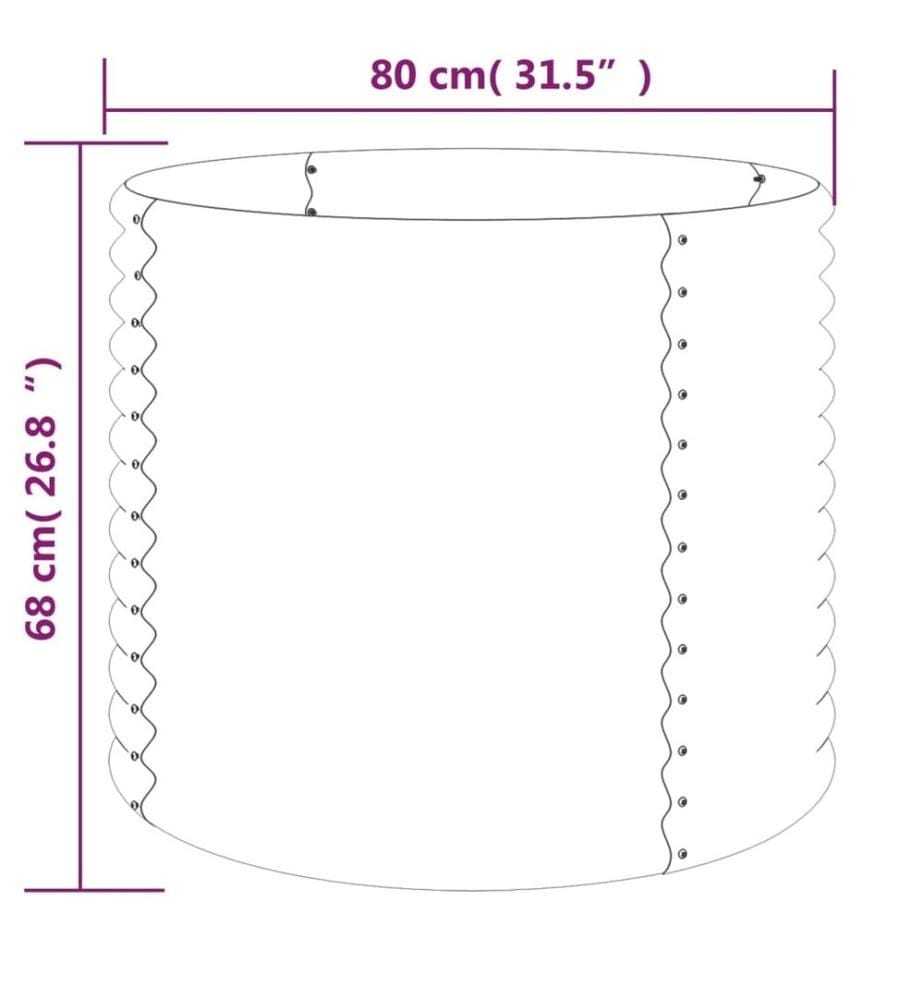 Jardinière de jardin Acier galvanisé 80x80x68 cm Argenté