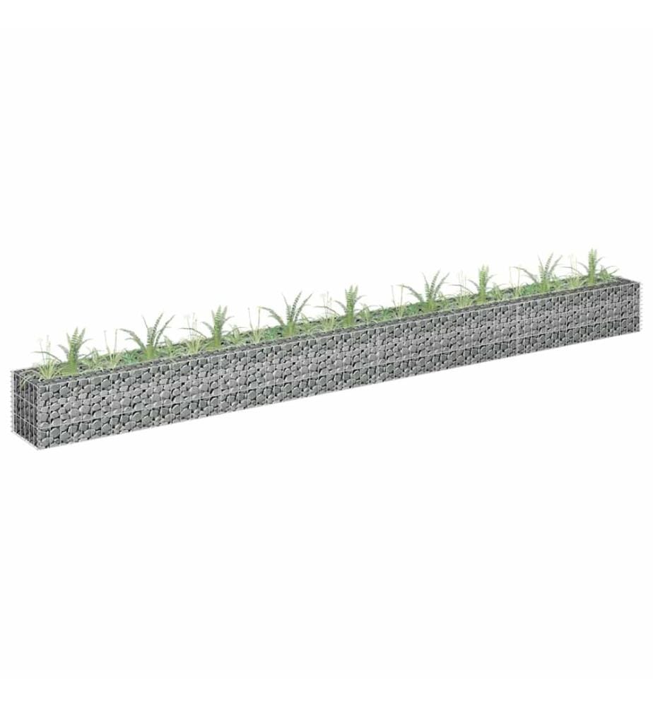Lit surélevé à gabion Acier galvanisé 360x30x30 cm